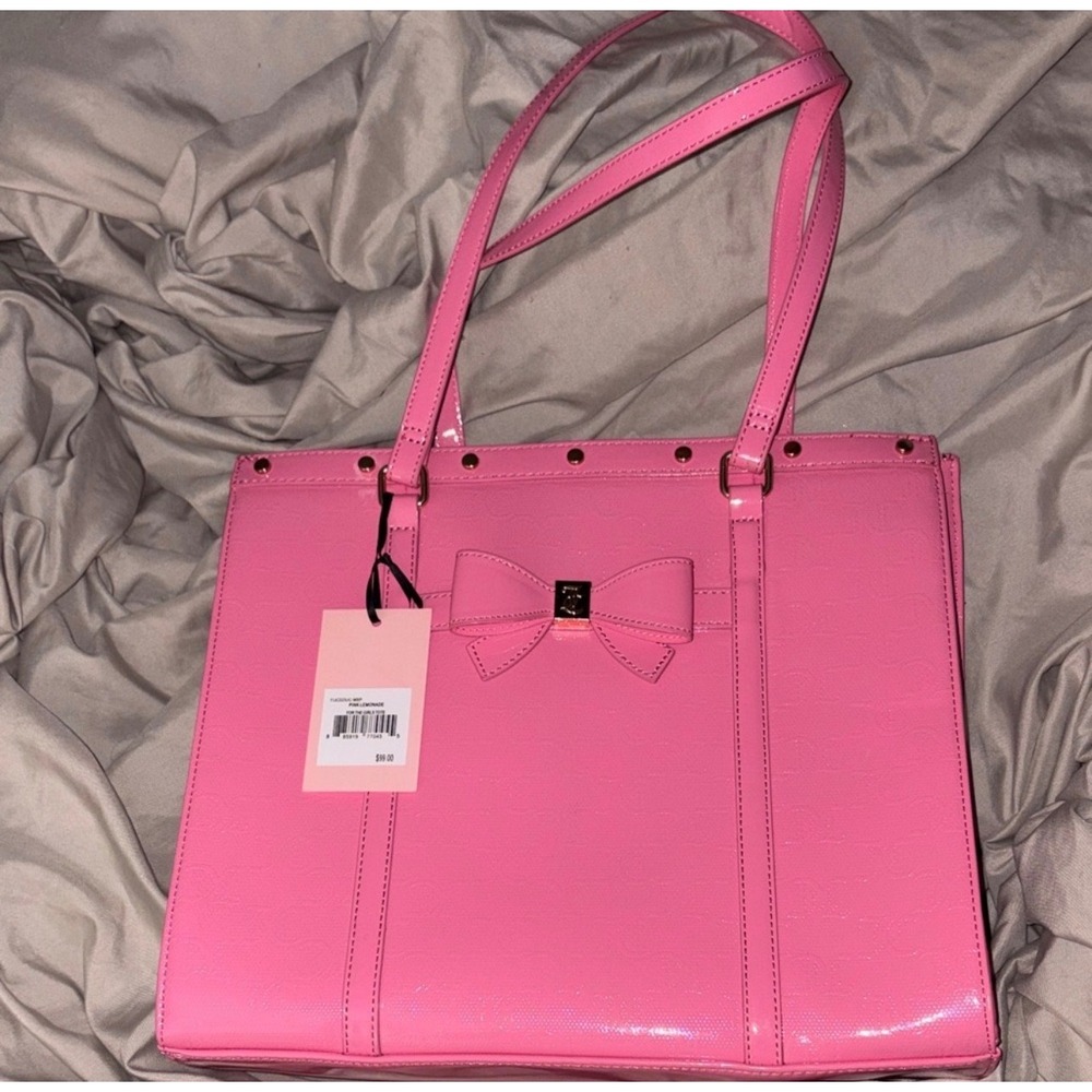 Juicy Couture Pink Lemonade For The Girls Tote Bag Bow Studded 11JCD25JC-MSP NEW